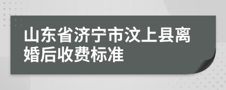 山东省济宁市汶上县离婚后收费标准