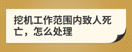 挖机工作范围内致人死亡，怎么处理