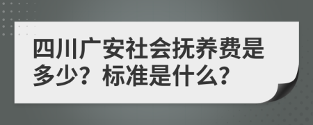 四川广安社会抚养费是多少？标准是什么？