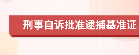 刑事自诉批准逮捕基准证