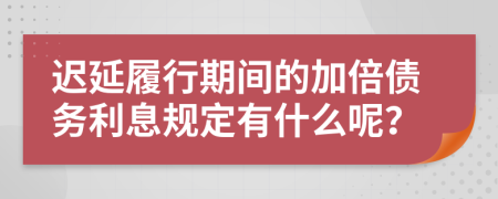 迟延履行期间的加倍债务利息规定有什么呢？