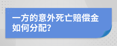 一方的意外死亡赔偿金如何分配？