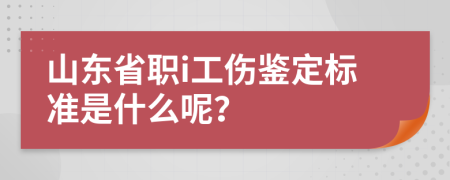 山东省职i工伤鉴定标准是什么呢？
