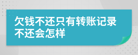 欠钱不还只有转账记录不还会怎样