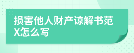 损害他人财产谅解书范X怎么写