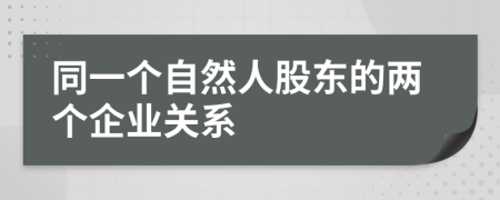 同一个自然人股东的两个企业关系