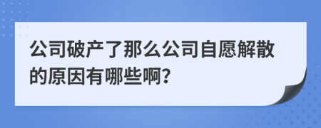 公司破产了那么公司自愿解散的原因有哪些啊？