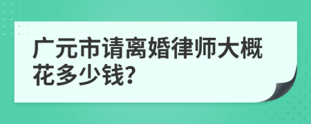 广元市请离婚律师大概花多少钱？