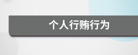 个人行贿行为