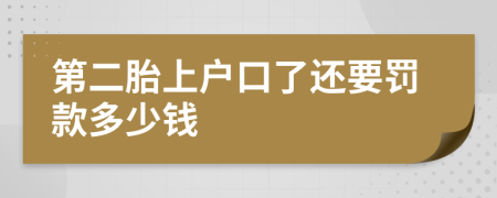 第二胎上户口了还要罚款多少钱