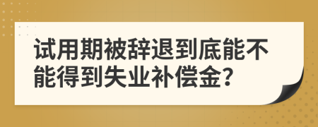 试用期被辞退到底能不能得到失业补偿金？