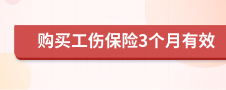 购买工伤保险3个月有效