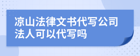 凉山法律文书代写公司法人可以代写吗