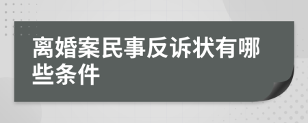 离婚案民事反诉状有哪些条件