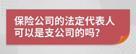 保险公司的法定代表人可以是支公司的吗？