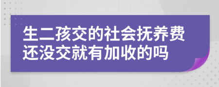 生二孩交的社会抚养费还没交就有加收的吗