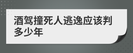 酒驾撞死人逃逸应该判多少年