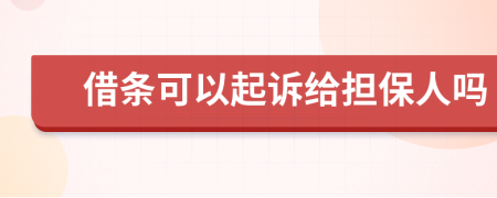 借条可以起诉给担保人吗