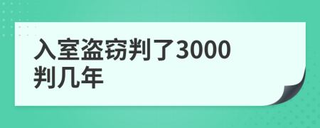 入室盗窃判了3000判几年