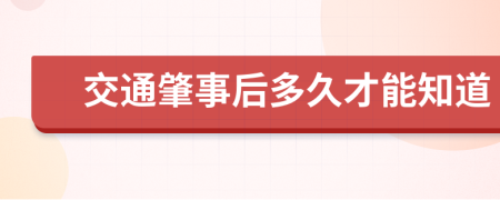 交通肇事后多久才能知道