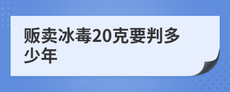 贩卖冰毒20克要判多少年