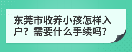 东莞市收养小孩怎样入户？需要什么手续吗？