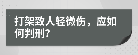 打架致人轻微伤，应如何判刑？