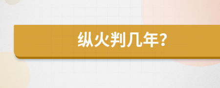 纵火判几年？