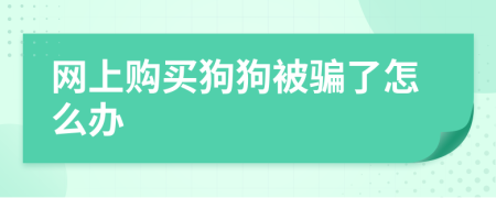 网上购买狗狗被骗了怎么办