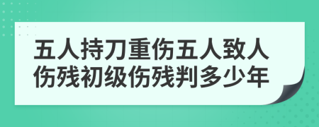五人持刀重伤五人致人伤残初级伤残判多少年