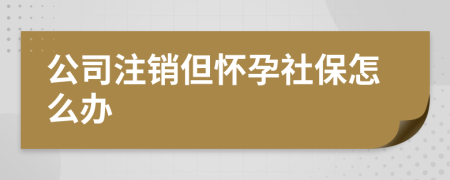 公司注销但怀孕社保怎么办