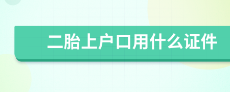 二胎上户口用什么证件
