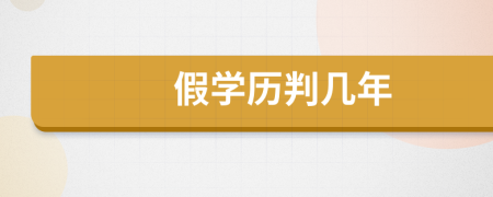 假学历判几年