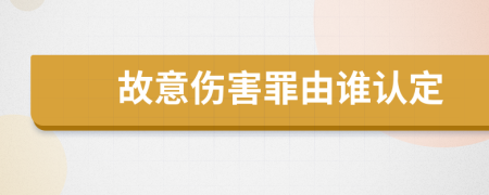 故意伤害罪由谁认定