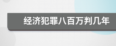 经济犯罪八百万判几年