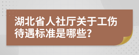 湖北省人社厅关于工伤待遇标准是哪些？