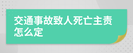 交通事故致人死亡主责怎么定
