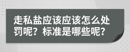 走私盐应该应该怎么处罚呢？标准是哪些呢？