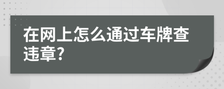 在网上怎么通过车牌查违章?