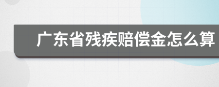 广东省残疾赔偿金怎么算