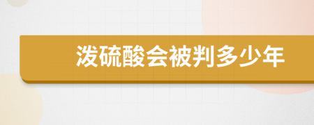 泼硫酸会被判多少年