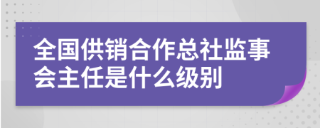 全国供销合作总社监事会主任是什么级别