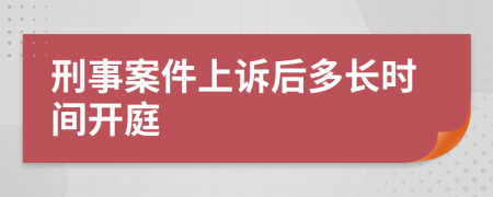 刑事案件上诉后多长时间开庭