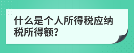 什么是个人所得税应纳税所得额？