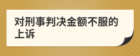 对刑事判决金额不服的上诉
