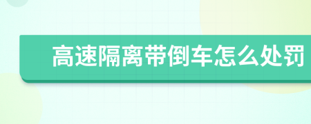 高速隔离带倒车怎么处罚