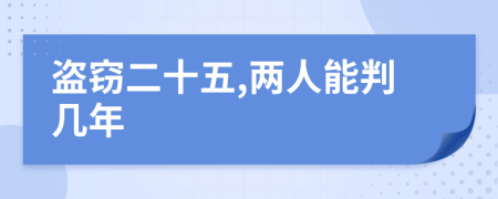 盗窃二十五,两人能判几年