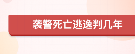 袭警死亡逃逸判几年