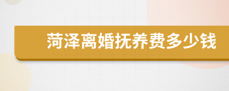 菏泽离婚抚养费多少钱