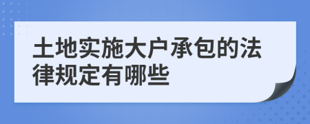 土地实施大户承包的法律规定有哪些